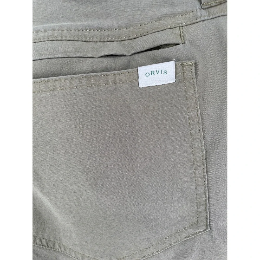 Orvis Tech Pants Mens 36X30 *36x28* Green Outdoor Hiking Water Repellent Stretch